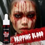UCANBE Halloween Dripping Fake Blood Realistic Blood Drops Body Paint Washable Fake Blood Makeup Kit For Zombie Vampire Clown Monster Clothes Costume Cosplay SFX Special Effects Makeup 30ML(Fresh)