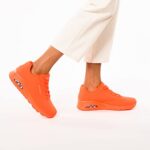 Skechers Women’s Uno-Night Shades Sneaker, Orange, 9