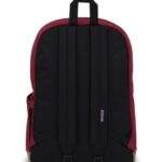 JanSport Right Pack Backpack – Travel, Work, or Laptop Bookbag with Leather Bottom, Russet Red
