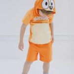 Bluey Bingo Toddler Boys Hooded Cosplay T-Shirt and French Terry Shorts Outfit Set Orange 5T