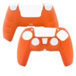 Cover for PS5 Controller Grips,Pandaren PS5 Controller Skin for Sony Playstation 5 Sweat-Proof Anti-Slip Silicone Cover Hand Grip with 8pcs FPS Pro Thumbsticks Cap Protector(Orange)