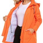 ZHENWEI Womens Lightweight Hooded Waterproof Active Outdoor Rain Jacket S-XXL (XXL, Orange)