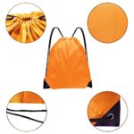 Grneric Drawstring Backpack Bulk 42 Pcs String Backpack Drawstring Bags Cinch Bag Sackpack for Men Women Gym (Orange)