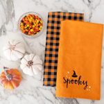 Pearhead Holiday Decor, Kitchen Tea Fall Home Décor, Set of 2, Spooky Dish Towels