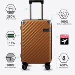 LUGGEX Carry On Luggage 22x14x9 Airline Approved – 35L Polycarbonate Expandable Hard Shell Suitcase with Spinner Wheels (Orange, 20 Inch)