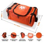 ASA TECHMED First Aid Responder EMS Emergency Medical Trauma Bag EMT, Fire Fighter, Police Officer, Paramedics, Nurse, Orange