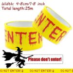 Halloween Decorations Scary Caution Tape,Do Not Enter Yellow Roll 4.8CM*25M Hazard Warning Tape Indoor Barricade Safety Outdoor Spooky DIY Decorative Accessory For Party,Door,Danger Areas