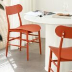 ULTRA LIVING Modern Dining Chairs Set of 4, Quick Assembly Outdoor Plastic Chairs, Dark Orange