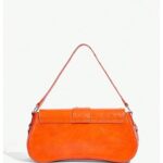 Verdusa Women’s Shoulder Bag Y2K Handbag Rivet Punk Hobo Purse with Buckle Orange One-Size