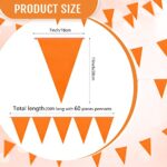Tatuo 200 Feet Solid Pennant Banners Flags String Triangle Hanging DIY Bunting Flags Party Decorations for Grand Opening Party Banners for Kids Birthday, Shops (Orange)