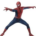 Halloween Superhero Cosplay Costume Bodysuit Tight Fitting Jumpsuits Adult (Red, Adult-L(Height:65-67Inch))