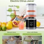 KEENSTAR Electric Citrus Juicer, Automatic Orange Juicer Squeezer with Power Cord, Portable Juicer with Cleaning Brush for Lemon, Grapefruit, High Juice Yield, One Touch Operation, Easy to Clean