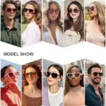 SOJOS Retro Aviator Sunglasses for Women Men,Trendy Rectangle Womens Mens Shades Sun Glasses SJ2202 Orange Tortoise Frame Grey Grading Lens