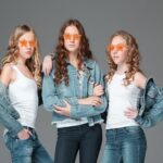 CHENGU 2 Pcs Star Shape Rimless Sunglasses Transparent Candy Color Sunglasses Party Favor star glasses for Women (Orange)