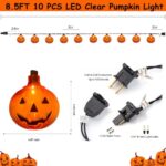 Pumpkin String Lights – 8.5Ft Orange Halloween Decorations with 10 LED Pumpkin Lights for Outdoor, Indoor, Window, Patio, Party Decor