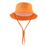 JANGANNSA Cotton Baby Sun Hat Infant Toddler Boys Girls Bucket Hats Summer Sun Protection Kids Beach Caps (Orange, 48cm)