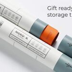 Nordik Leather Desk Mat Cable Organizer – Tangerine Orange 35 X 17 inch – Premium Extended Mouse Mat for Home Office Accessories – Non-Slip Vegan Leather Desk Pad Protector & Desk Blotter Pad