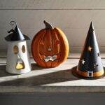 Mud Pie Halloween Tin Lanterns, Ghost, 10.5″ x 5.5″