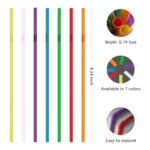 YAOSHENG 200pcs Orange Straw 8.26″ x 0.2″Solid Colors Flexible Drinking Straws, Plastic Disposable Bendy Straws (Orange)