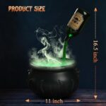 Zesua Halloween Decorations Indoor – DIY Floating Potion Set with Witches Cauldron and Mist Maker – Spooky Vintage Black Plastic Bowl Hocus Pocus Party Decor for Home Table Mantel Kitchen Room