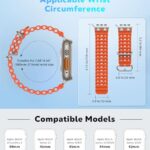 Astorgos Upgraded Ocean Band Compatible with Apple Watch Ultra 2/Ultra 49mm,S10 46mm,9/8/7 45mm,SE2/SE/6/5/4 44mm,3/2/1 42mm, Metal Connector Breathable Sport Watch Strap for Men Women, Silver/Orange