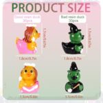 60pcs Small Resin Ducks, 2 Styles Tiny Good & Bad Mini Resin Animals Miniature Plastic Figurines for Halloween DIY Aquarium Garden Office Decoration