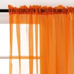 SpaceDresser Basic Rod Pocket Sheer Voile Window Curtain Panels Orange 2 Panels 52 Width 84 Inch Long for Kitchen Bedroom Children Living Room Yard(Orange,52 W x 84 L)