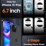 SPIDERCASE Designed for iPhone 15 Plus Case, Magnetic [2 Pcs Tempered Glass Screen Protector] [Full Camera Protection] Anti-Fingerprint Anti-Scratch for iPhone 15 Plus 6.7”, Orange