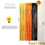 Construction Birthday Party Supplies, 2 Pack Construction Foil Fringe Curtains, 3.3×6.6 ft Yellow Orange and Black Tinsel Photo Booth Prop, Construction Party Decoration Backdrop Streamers