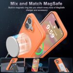 Newfuture Designed for iPhone 16 Case with Magnetic [13 FT Military Drop Protection] [Compatible with Magsafe] Slim Translucent Matte Shockproof with Anti-Fingerprint Phone Case, Orange