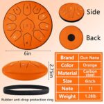 Oun Nana Steel Tongue Drum Musical Sound Healing Instruments for Adults Kids, 6 Inches 11 Notes Rain Drum for Outside Garden Camping Meditation Yoga Chakra Gifts, Orange