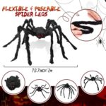Halloween Decorations Giant Spider, 6.6 Ft Fake Halloween Decor Spiders Large, Furry Spiders for Outdoor Indoor Yard Home Costumes Party House Décor