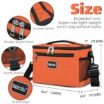BEIMILY Lunch Box for Men/Women,Small Insulated Lunch Bag,Reusable LunchBox for work Picnic Beach,Leakproof Soft Cooler Tote Bag Organizer with Adjustable Shoulder Strap for Adults(Orange)