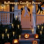 NPNGMYR Floating Candles with Wand Remote, Halloween Decorations Magic Hanging Candles, Flickering Warm Light Flameless Floating LED Candle for Halloween Christmas Party Decor Outdoor Indoor (12PCS)
