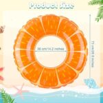 Aodaer 3 Pieces Fruit Swimming Rings Orange Inflatable Pool Floats Pool Swim Tubes Rings Beach Swimming Party Decorations for Summer Beach Water Party, Water Games