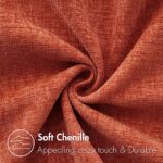 MIULEE Pack of 2 Couch Throw Pillow Covers 18×18 Inch Soft Burnt Orange Chenille Pillow Covers for Sofa Living Room Solid Dyed Pillow Cases