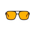 IKUVNA Retro 70s Square Aviator Sunglasses Women Men Vintage Rectangle Sunglasses Flat Frame Trendy Shades (Orange)