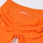 AUROLA Influence Collection Workout Shorts for Women,No Roll Up New Scrunch SeamlessGym Short-2.5″ Inseam, Persimmon Orange, S