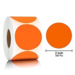Pack of 600 Round Color Coding Circle Dots Stickers Labels (2″, Orange)