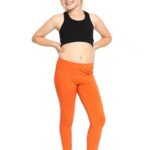 STRETCH IS COMFORT Girl’s Cotton Leggings Orange Medium