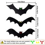 YUJUN Halloween Hanging Bats 12 Pieces 3D Realistic Scary Large Fake Black Hanging Flying Bat Spooky for Yard Sign Outdoor Indoor Lawn Decorations(3 Style)