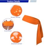 Sport Tie Headbands Tennis Head Tie for Men Women Sports Fans Ninja Soccer Basketball Teams Head Ties Halloween (Orange)