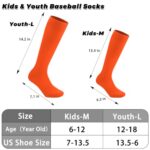 Ultrafun Kids Youth Baseball/Softball Socks and Belt Combo Set for Boys Girls (US, Alpha, Medium, Regular, Orange)