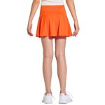 FitsT4 Sports Girl’s Golf Skirt Adjustable Waist Active Tennis Skort UPF50+ Orange