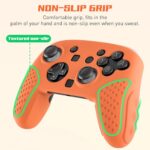FANPL Silicone Case for Nintendo Switch 2 Pro Controller, Soft Full Protective Cover for Switch 2 Pro, Comfortable Ergonomic Grip Design (Orange)
