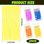 Weysat 4 Pack Glow in The Dark Party Supplies 3.3×6.6 Feet Neon Party Decorations Neon Foil Fringe Backdrop Curtains Tinsel Streamers Backdrop Glow in The Dark Stars (Blue, Purple, Yellow, Orange)
