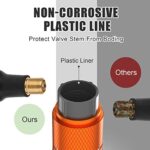 Tire Valve Stem Caps for Car Tire Cap 5 Pack Corrosion Resistant Leak-Proof Premium Alloy American Flag Universal for Car Bike Truck Motorcycle Orange