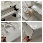 Brymthy Patent Leather Handbag Shinny Clutch Purse Mini Shoulder Bag Evening Purse for Women (Orange)