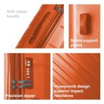 Furrnook 3-Piece Luggage Sets (20″, 24″, 28″), Suitcase with Wheels, Hardside Suitcase With Four Spinner Wheels and Scratch-Resistant Surface (Orange)