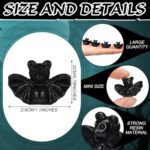 VioraWhite 50 Pcs Halloween Miniatures Mini Resin Bats Black Figures Tiny Resin Animals Decor for Halloween Scene Party Favors Bag Fillers Garden Dollhouse Decor